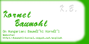 kornel baumohl business card